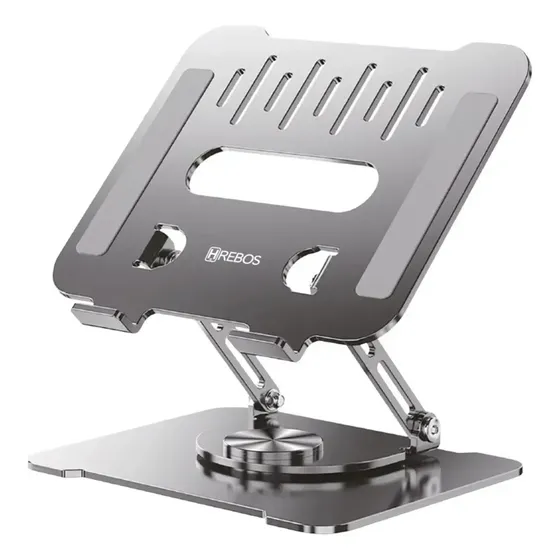 Suporte De Mesa Metal Para Notebook E Macbook Gira 360° Grau