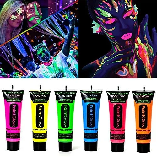 Pintura Para Cara Fluo Neon Cotillon Fiesta 24 Unidades 10ml
