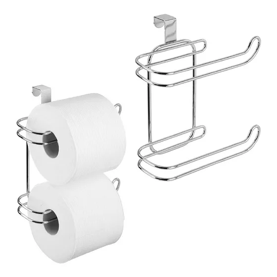 Porta Confort Baño Dos Rollos Sos Acero Inox Para Estanque