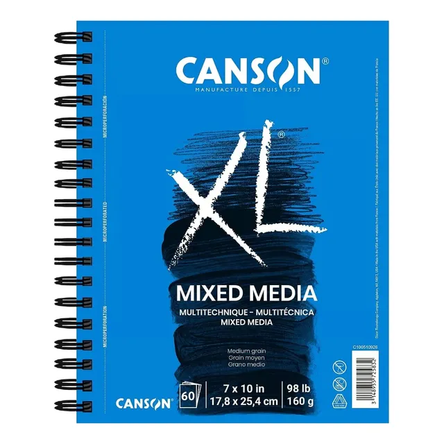 Block Sketchbook Dibujo Canson Xl Mix Media Cuaderno 18 X 25