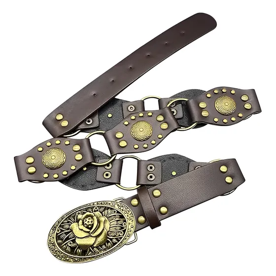 Cintos Vaqueros Mujer Cowgirl Flores Vintage Para Vestidos Caqui 115