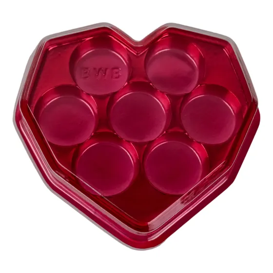 1paq C/10 Caja P/bombón Corazón Diamantad Bwb Cod 14062 Roja