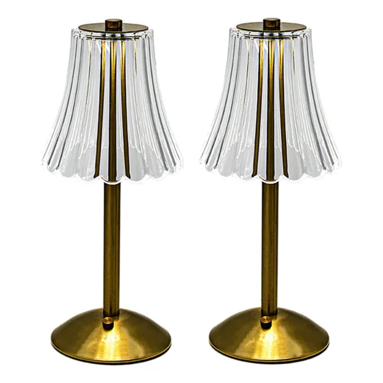.. 2x Lâmpada De Mesa Decorativa De Cristal Led 800mah Atm
