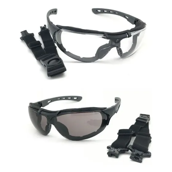Oculos Proteção Ciclista Tatico Militar Airsoft Antirrisco Armação Armação Preto Lente Cinza-escuro