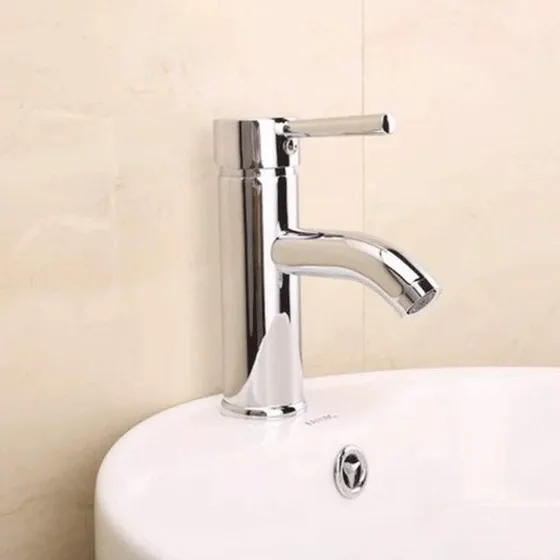Grifo Mezclador Lavabo Cromado Palanca Baño