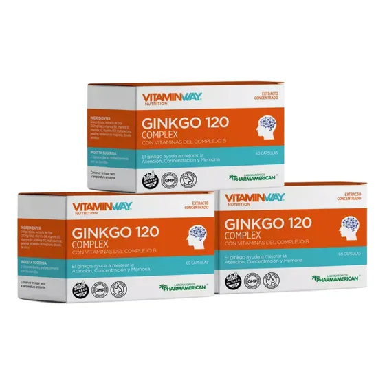 Vitamin Way Ginkgo 120 Complex Memoria Atencion Pack X3