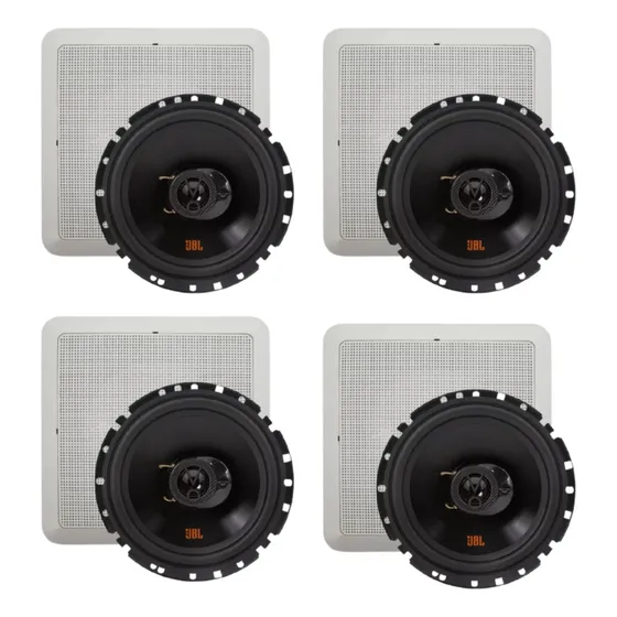 Kit 4 Caixas De Embutir Arandelas Quadrada Jbl Flex 50w Rms