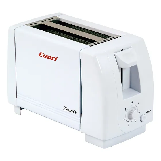 Tostadora de pan eléctrica 2 panes 750w Cuori dorata amv color blanco