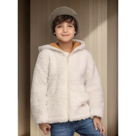 Jaqueta Infantil Menino Urso Inverno Fleece Plush Inverno