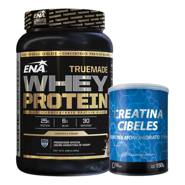 Whey Protein Ena True Made 2lb + Creatina Cibeles 150g Combo