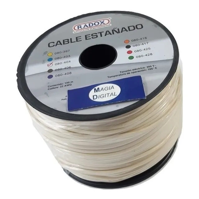 Rollo Cable Estaño Estañado Cal.22 100 Metros Radox 080-4