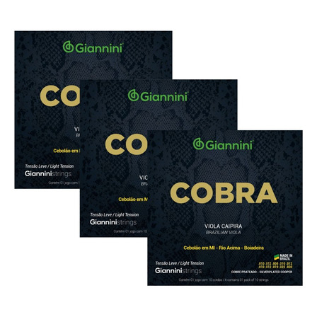 Kit 3 Encordoamento Viola Giannini Cobra Gesvl Cobre Leve Kit 3 Encordoamento Viola Giannini Cobra Gesvl Cobre Leve