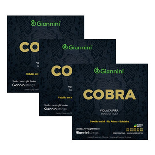 Kit 3 Encordoamento Viola Giannini Cobra Gesvl Cobre Leve Kit 3 Encordoamento Viola Giannini Cobra Gesvl Cobre Leve