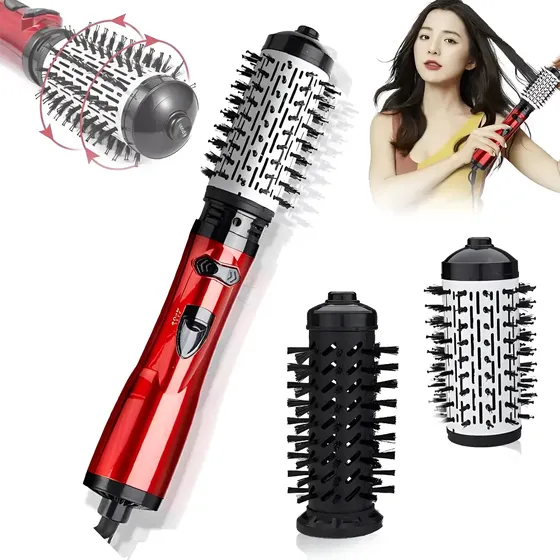Cepillo secador\u002Falisador Everest Cepillo giratorio rojo\u002Fnegro | Cuotas sin interés