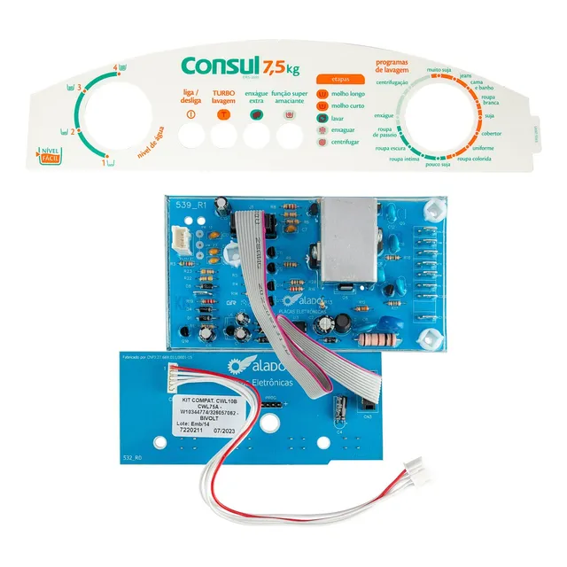 Kit Placa Potencia + Adesivo Consul Maré 7,5kg Cwl75