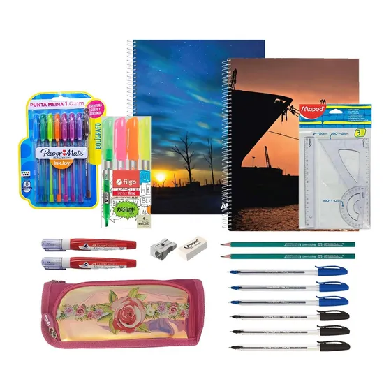 Kit Escolar Universitario Secundaria Set De Utiles Combo