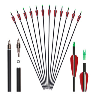 12 Flechas Para Arco Compuesto Recurvo Fibra De Carbón 7.8mm 12 Flechas Para Arco Compuesto Recurvo Fibra De Carbón 7.8mm