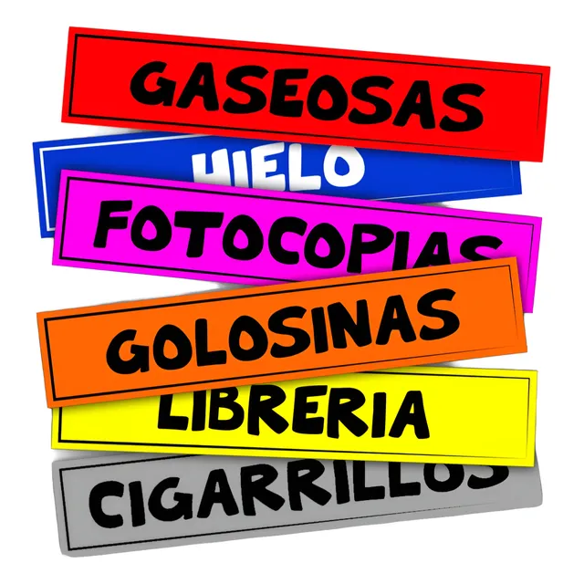 Carteles Vinilo Autoadhesivo Kioscos | 50x10 Cm | Pack 10un.