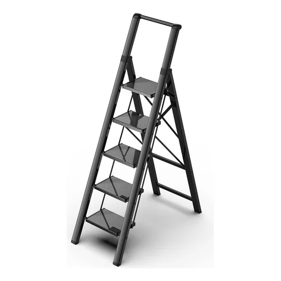 Escalera De 5 Escalones, Taburete Plegable De Aluminio Con P
