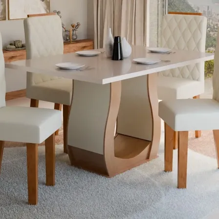 Mesa De Jantar 4 Lugares Belvedere Mel/blonde/nude
