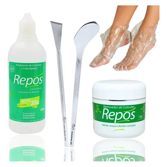 Kit 5 Pçs Spa Dos Pés Amaciante Removedor Repos 483 222 Bota