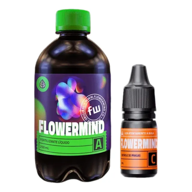Kit Flowermind Nutrição 250ml + Controle De Pragas 5ml