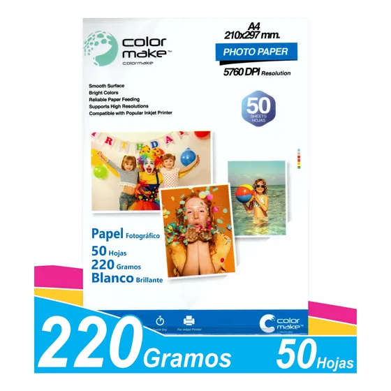 Papel Fotográfico Color Make Alta Resolución Y Brillo