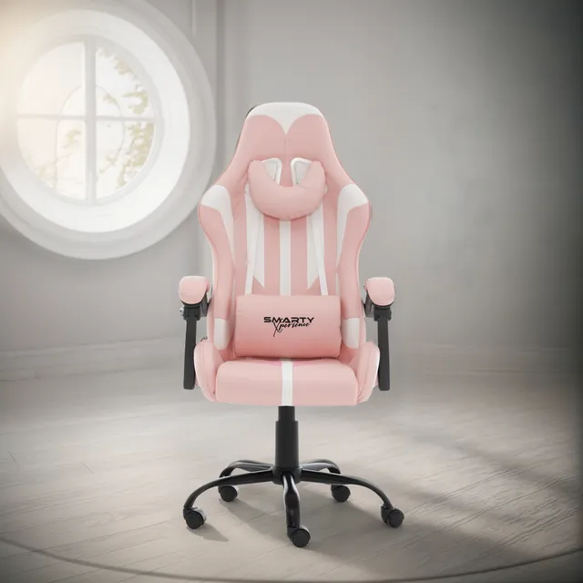 Silla Gamer Smarty Xperience Rosada Ergonómica Y Reclinable