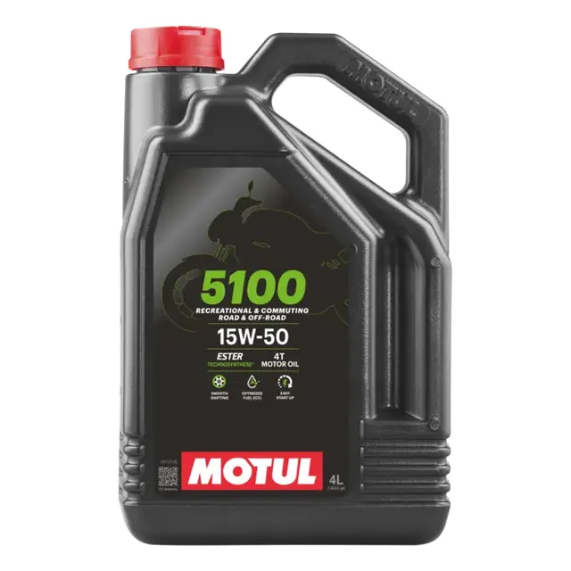 Aceite para motor Motul 5100 4T semi-sintético 15W-50 para motos y cuatriciclos de 1 unidad x 4L