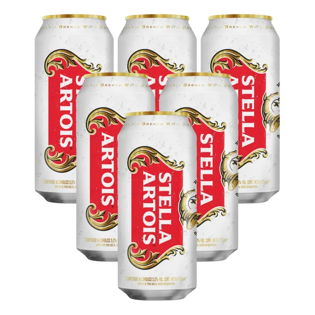 Cerveza Stella Artois Lata 473ml Pack X6
