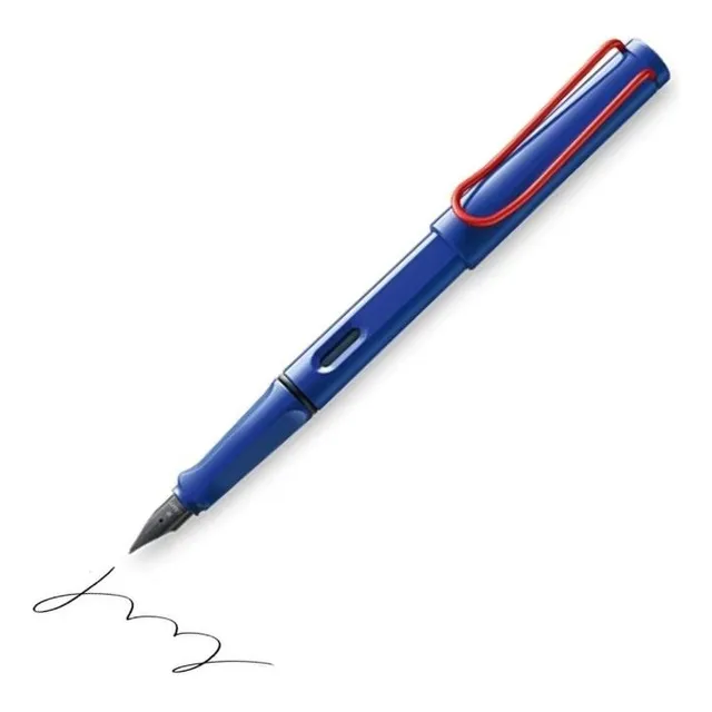 Pluma Marca Lamy Safari  90s M Azul-rojo