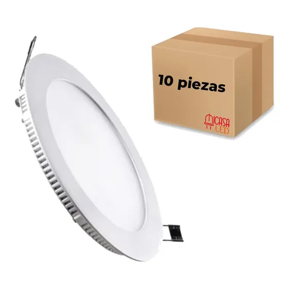 10 Panel Led Slim Redondo 18w Empotrable Luz Fría