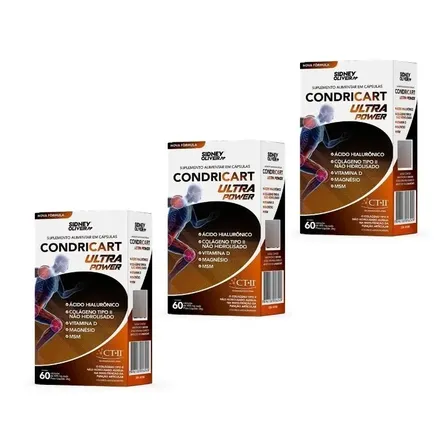 Kit 180 Capsulas 450 Mg Condricart Ultra Colageno Tipo Ii Sem Sabor