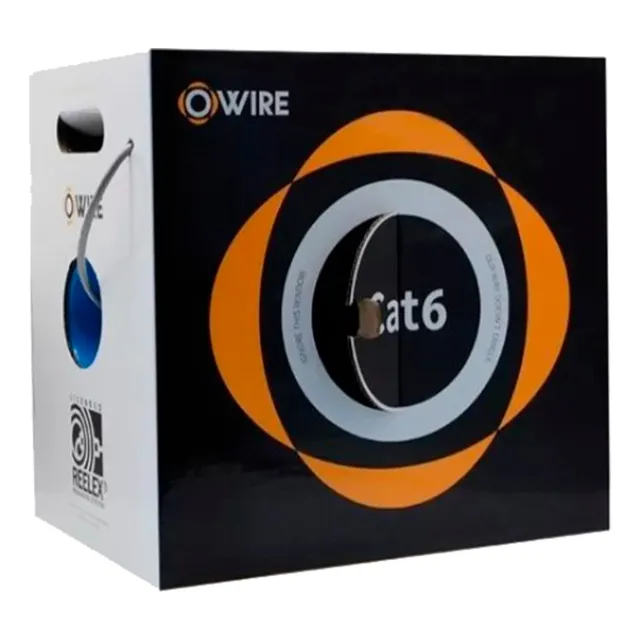 Rollo De Cable Utp Cobre Owire Gris Cat6 23 Awg 305 Mts.