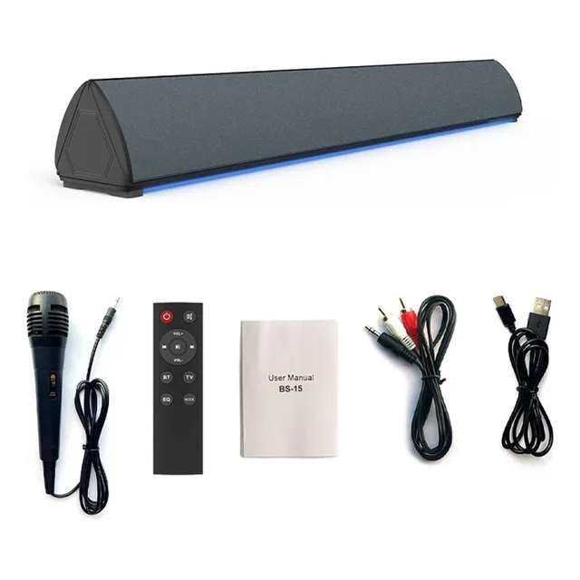Barra De Sonido Bocina Bluetooth Recargable Con Micrófono