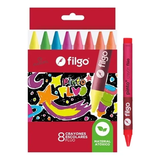 Crayones Filgo Pinto Fluo Varios Colores No Toxicos