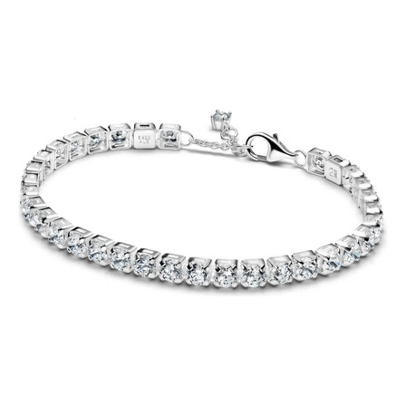Bracelete De Prata Ajustável Riviera Brilhante Pandora Comprimento 16 Cm Bracelete De Prata Ajustável Riviera Brilhante Pandora Comprimento 16 Cm