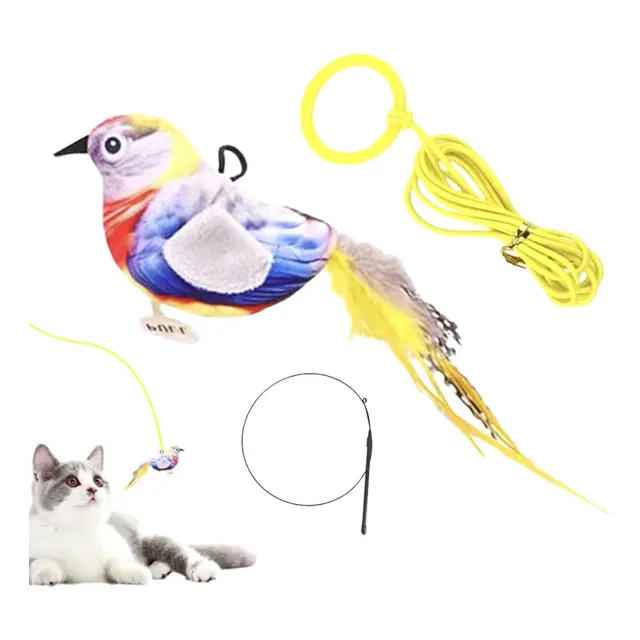 Juguete Para Gatos Interactivo De Pájaro Con Sonido