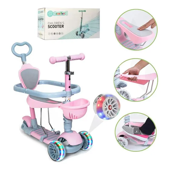 Scooter - Patineta 5 En 1 Para Niños Y Niñas Con Silla 