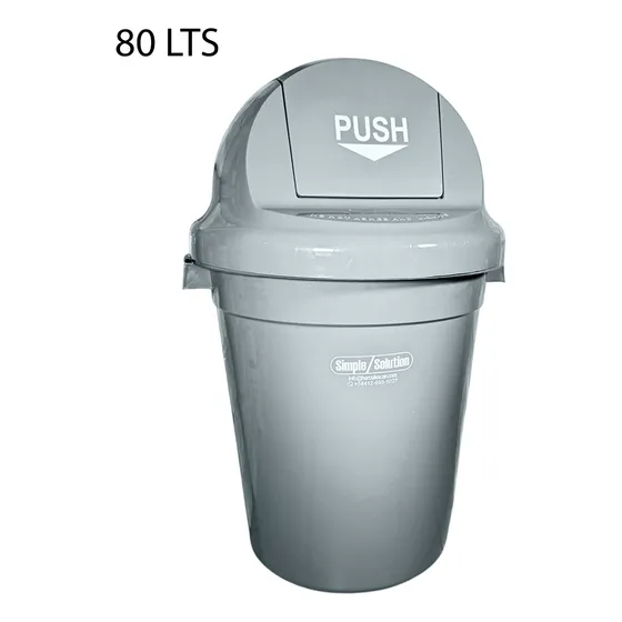 Papelera Institucional Push Grande De 80 Litros