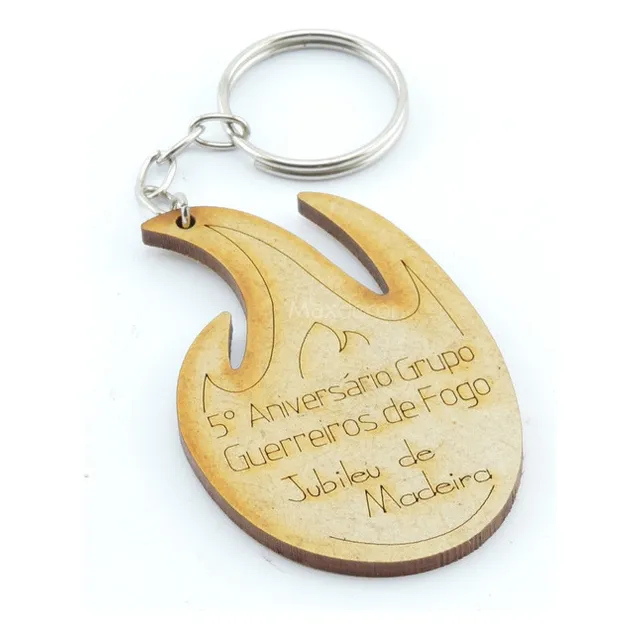 200 Chaveiros Personalizados Mdf Religioso Chama De Fogo