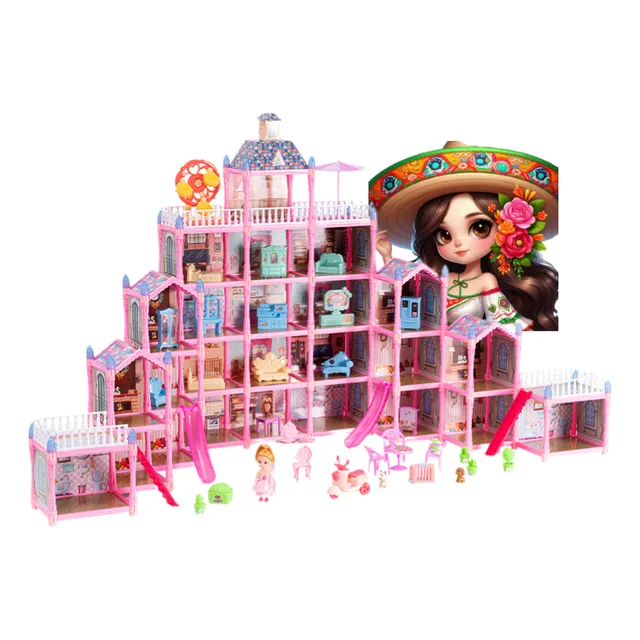 Casa De Muñecas Led Con Muebles Casa De Barbies 564ps 29cua