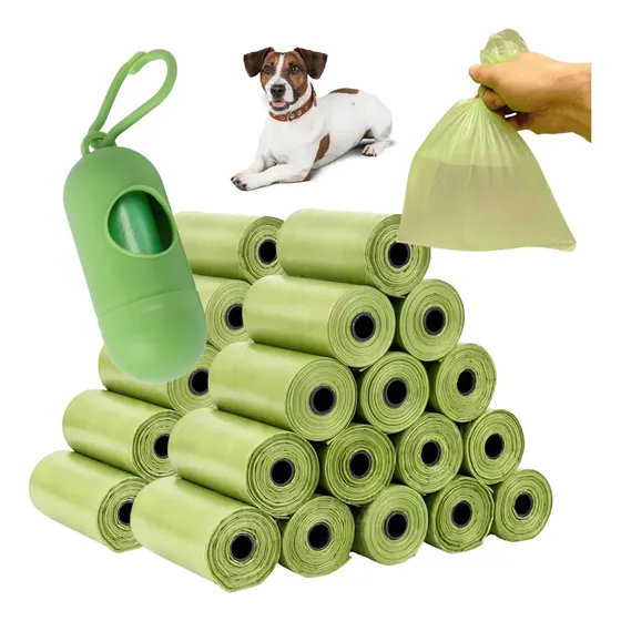 Kit 30 Refil Cata Caca Biodegradável 450 Saquinho Saco P/pet Cor Verde-claro