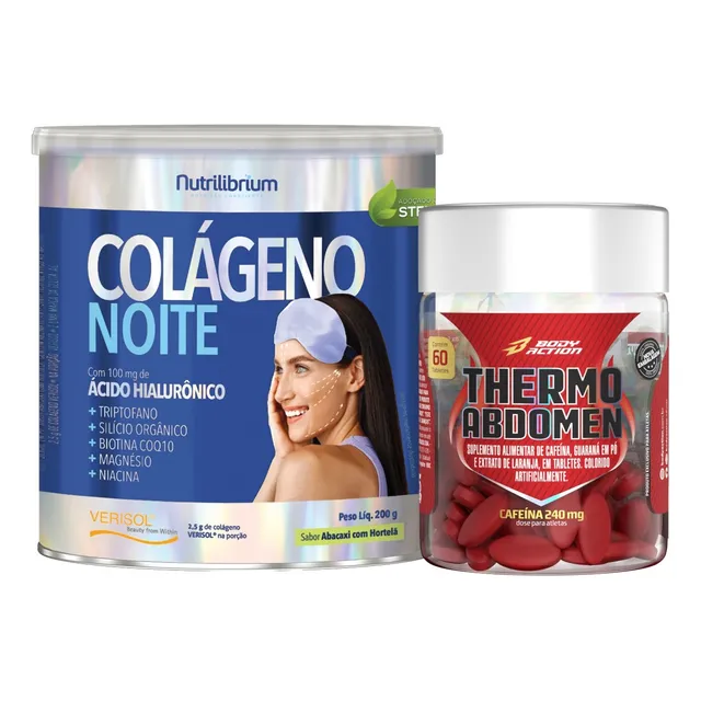 Colágeno Verisol Ácido Hialurônico Noite + Thermo Abdomen