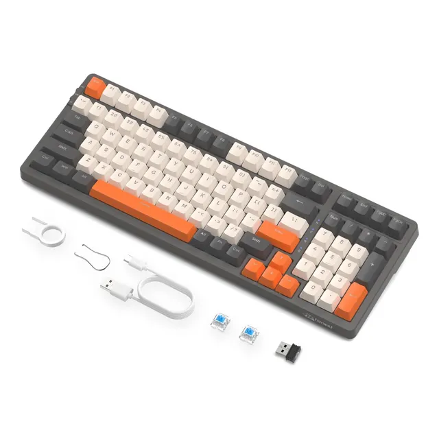 Teclado Mecánico Inalámbrico Wolf K8 Bluetooth 2.4 G Gratuit