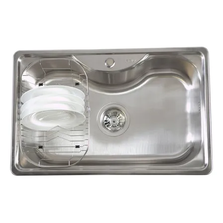 Lavaplatos Fdv Acqua 1c + Desague + Canasto Color Gris
