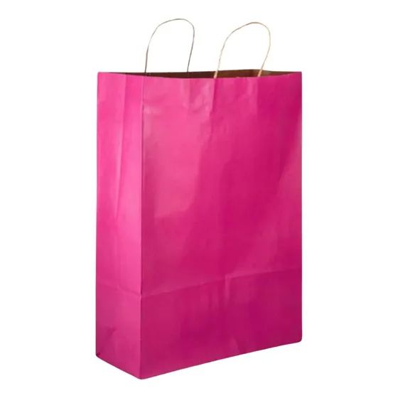 Sacola Kraft Papel Colorida Média Kit Com 100 Resistente