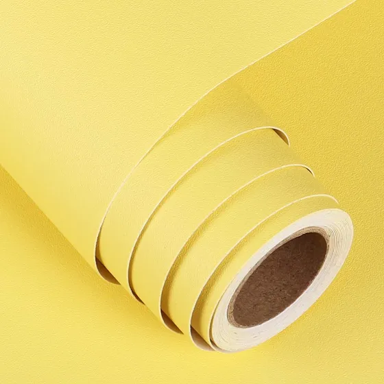 Funstick Papel Tapiz Amarillo Limon Para Despegar Mate Pared