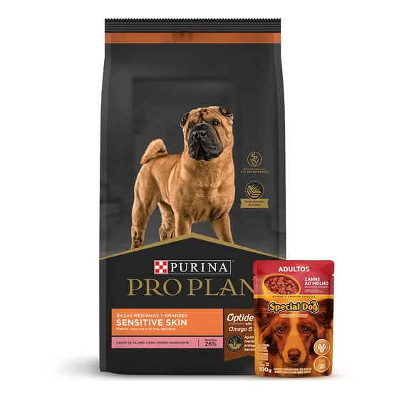 Comida Para Perro Pro Plan Sensitive Skin Dog Media Grnd 3kg