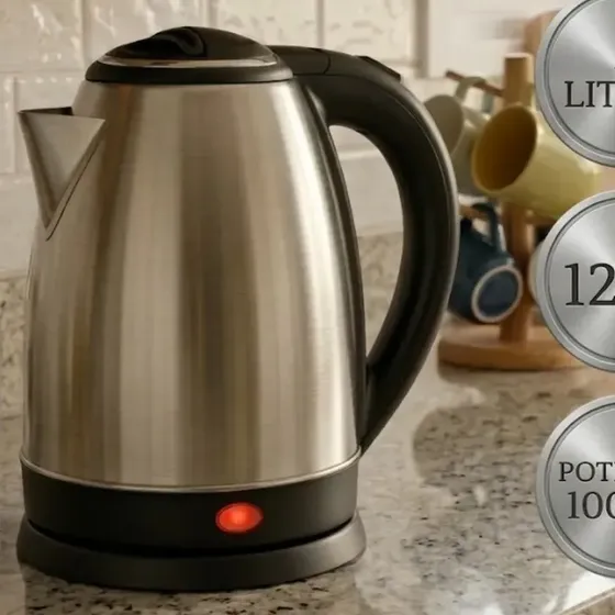 Chaleira Elétrica Inox 2 Litros Jarra Desligamento Automático Aquecimento Rápido Bule Pítia